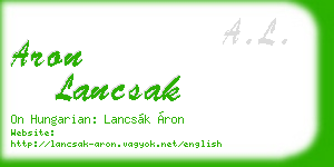 aron lancsak business card