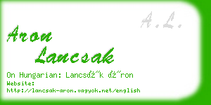 aron lancsak business card